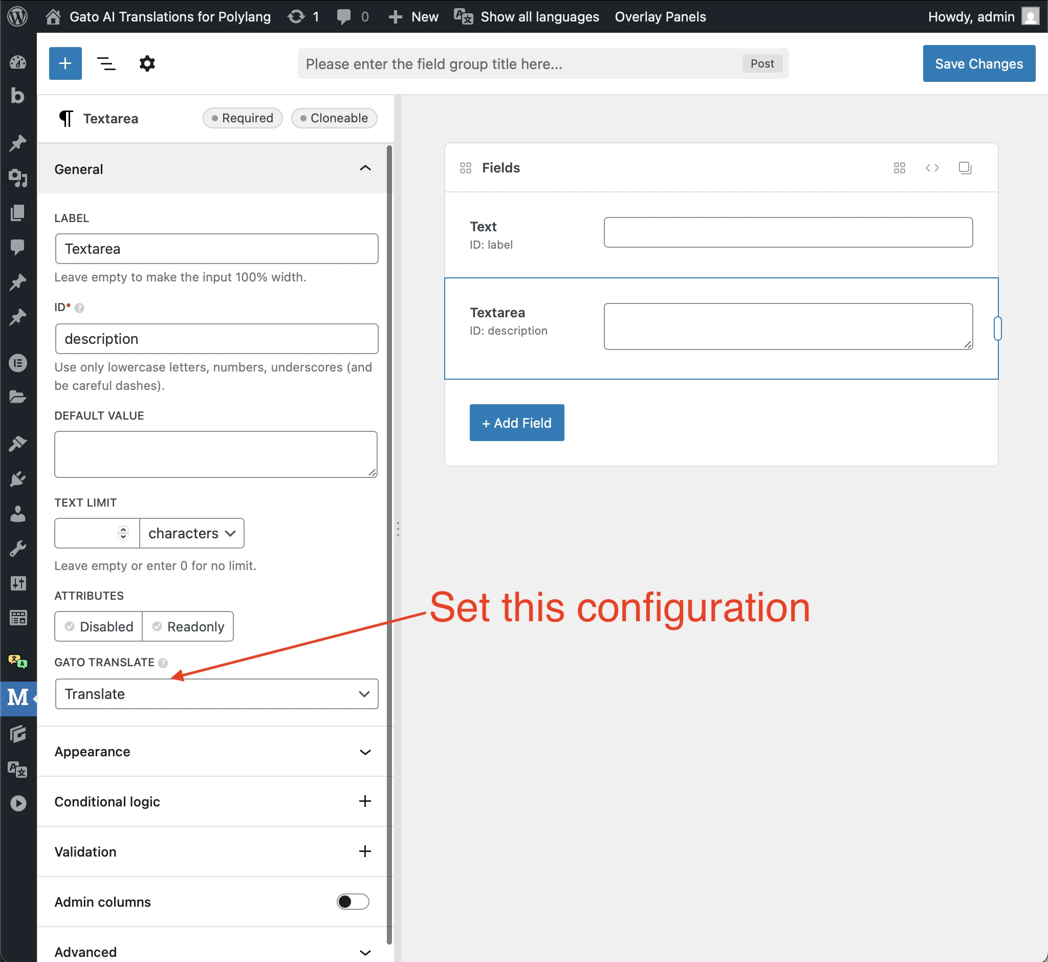 Configurare Polylang per tradurre i campi Metabox con Gato Translate