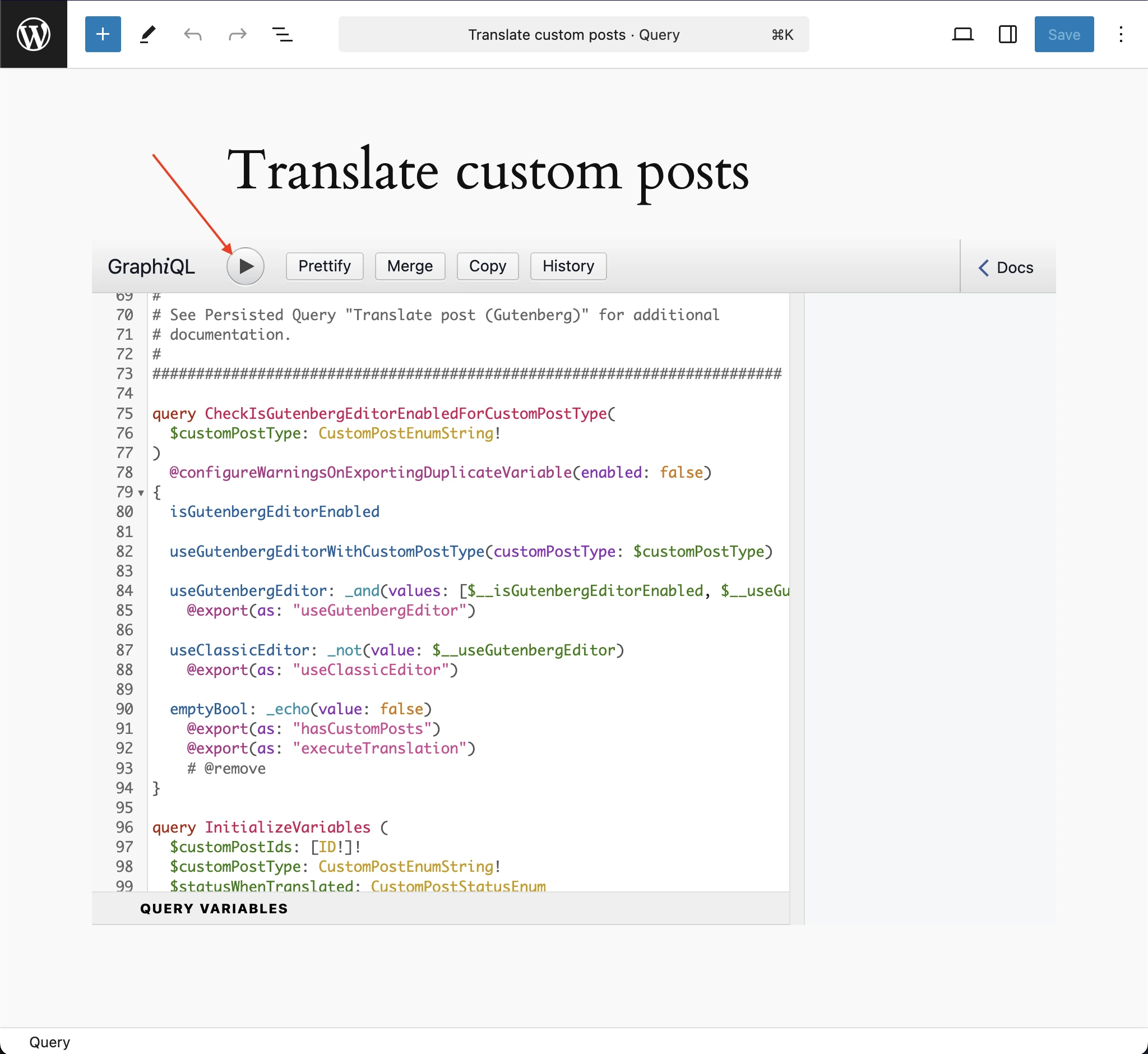Modifica della voce Translate custom posts