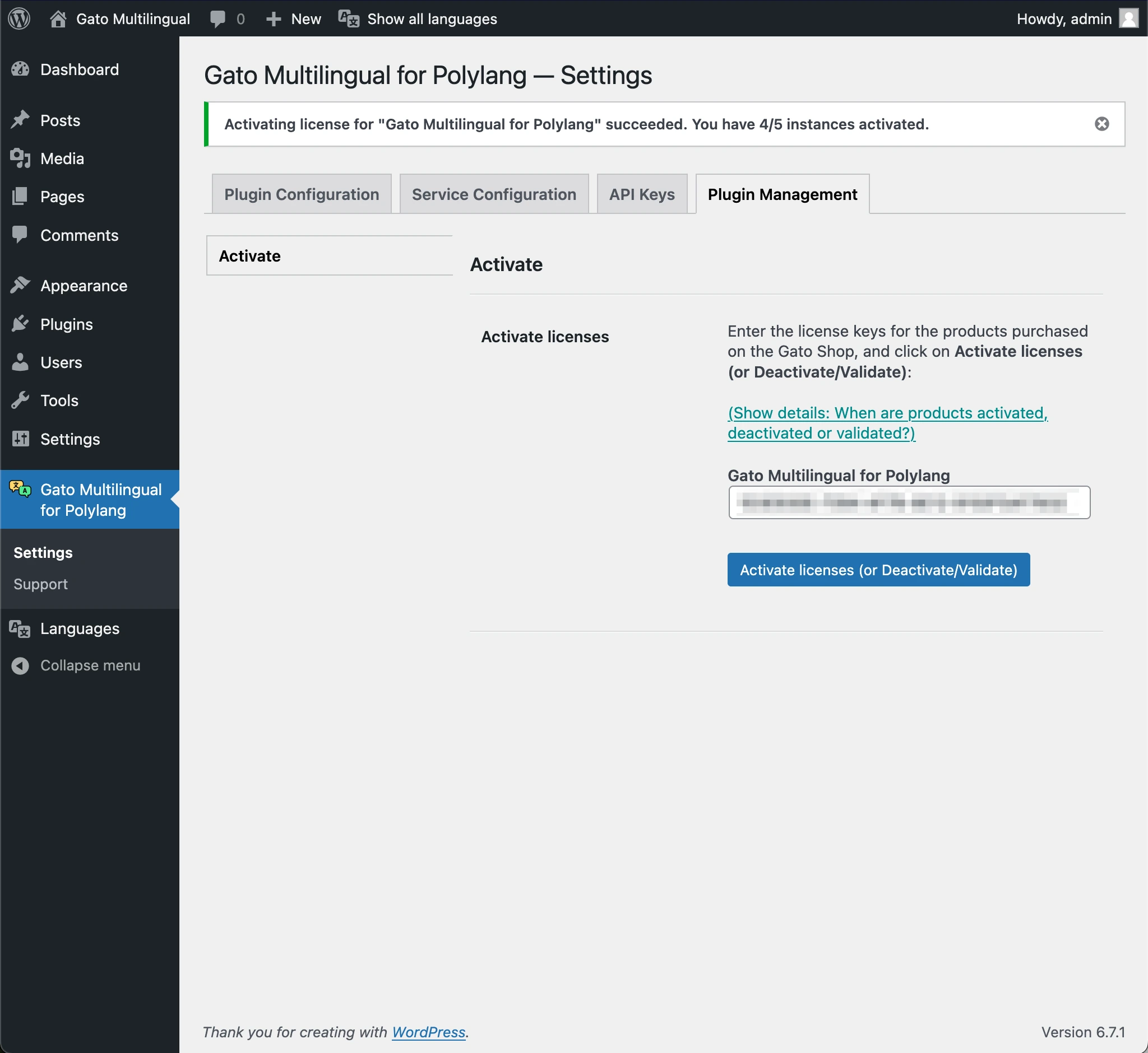Plugin attivato
