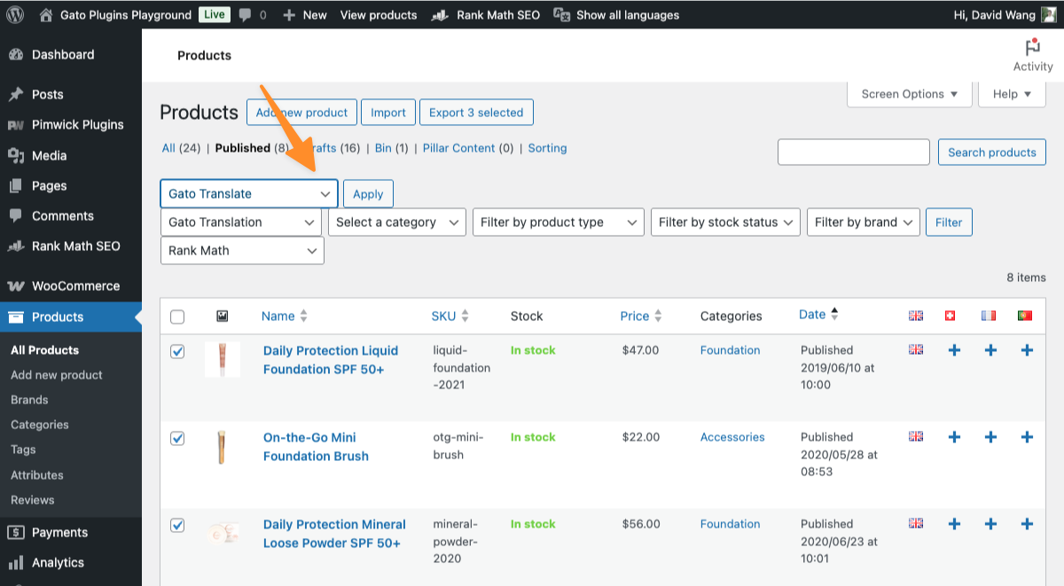 Tradurre in blocco i prodotti WooCommerce